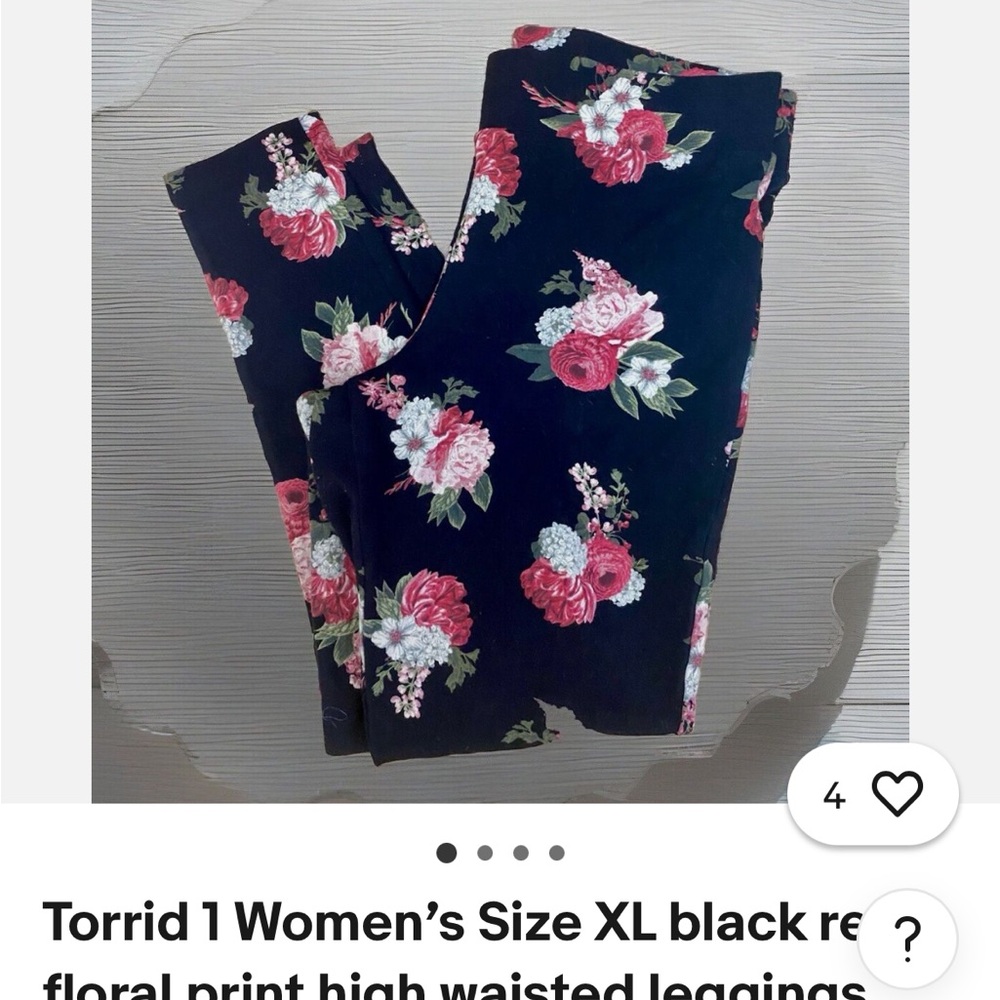 Torrid Blue Floral Print Leggings